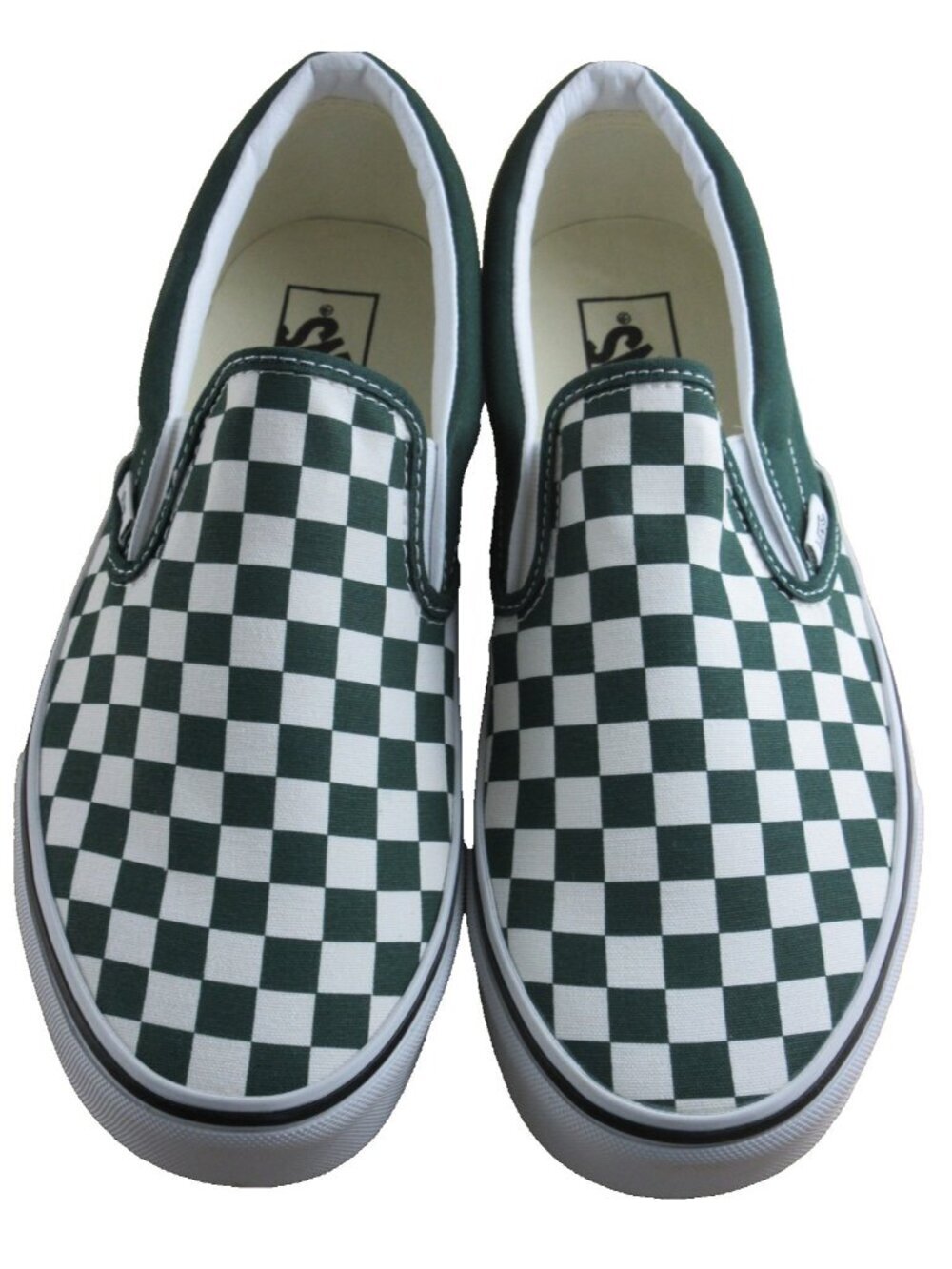 Vans Men's Classic Slip On Color Theory Checkerboard Emerald Green Shoes Size 10